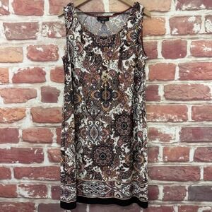 R&M Richards Dress Womens 14 Multicolor Boho Floral Textured Casual Sundress
